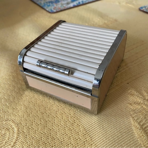 PRICE FIRM Art Deco Style roll-top container, Antique - Picture 1 of 5